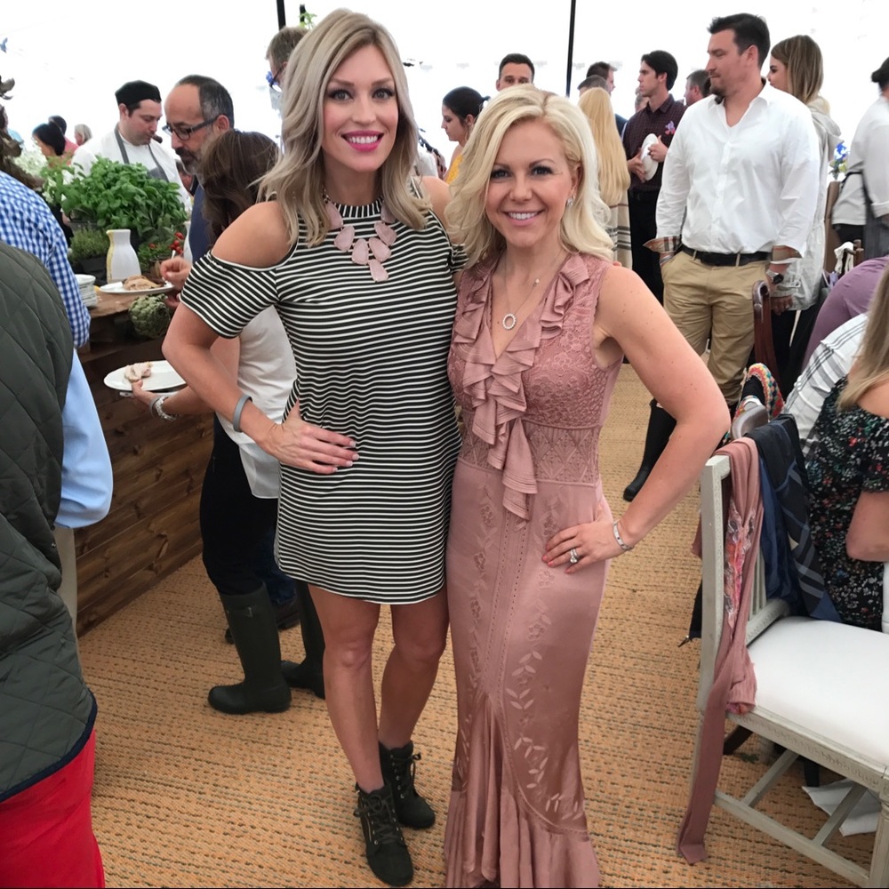 Olive striped peek-a-boo shoulder dress!